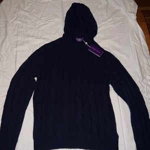 Purple Label Cable Knit Cashmere Hoodie